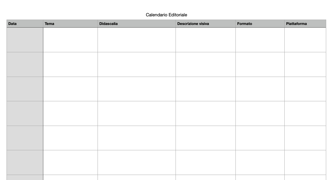 Come costruire un Personal Brand: Calendario Editoriale