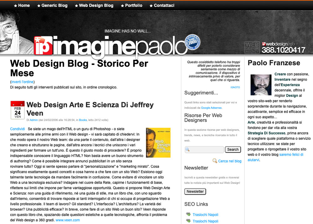 Come guadagnare con un blog immagine del mio primo blog