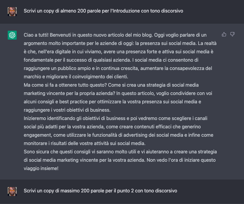 Come farsi scrivere da ChatGPT un articolo per il blog